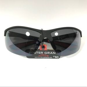 Men’s Half Rim Sunglasses Wrap Black UVA UVB New